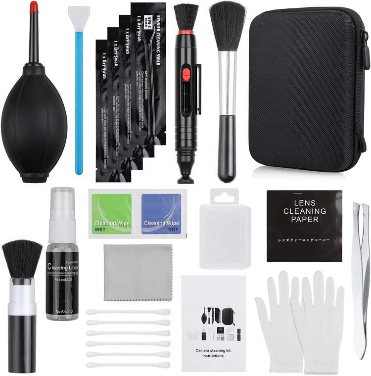 Camera lens and sensor cleaning kit
