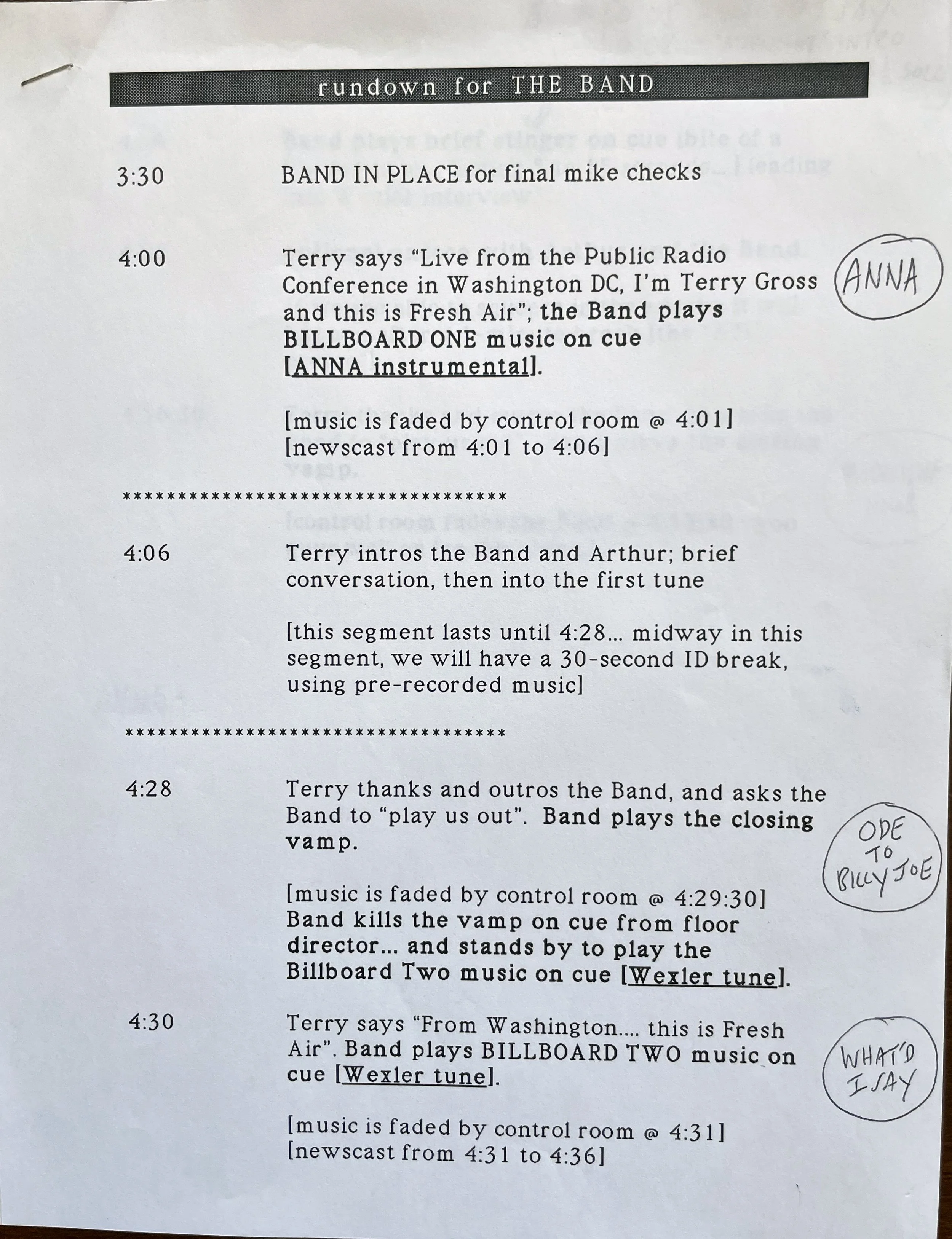 Production notes from Fresh Air segment