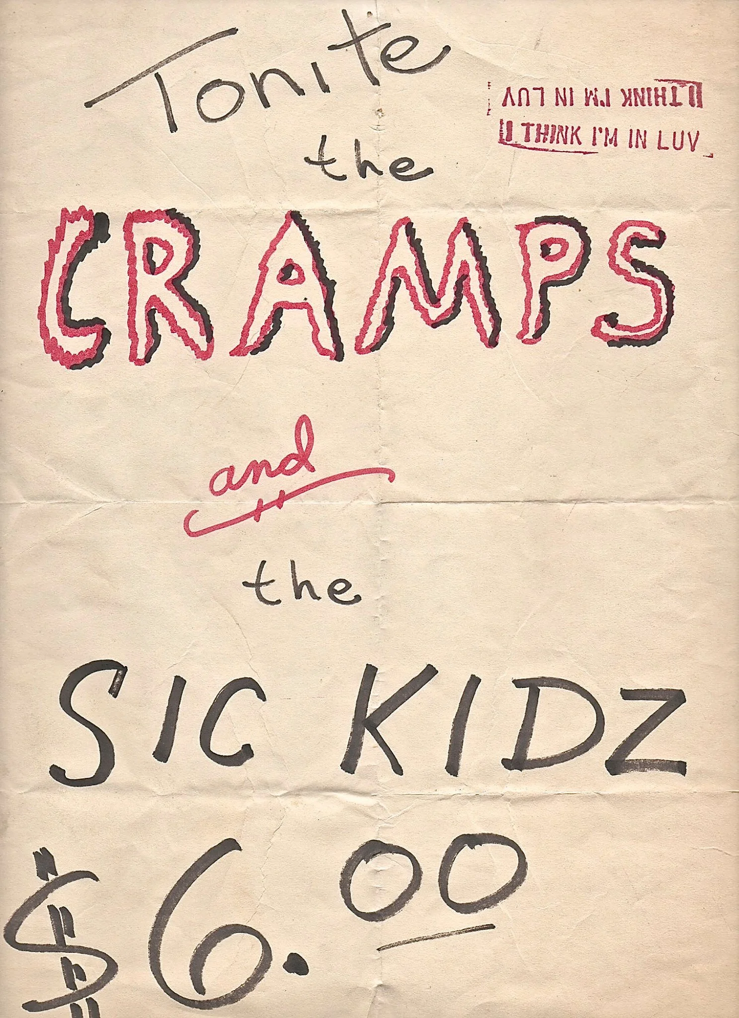 The Cramps & Sic Kidz Gig Poster