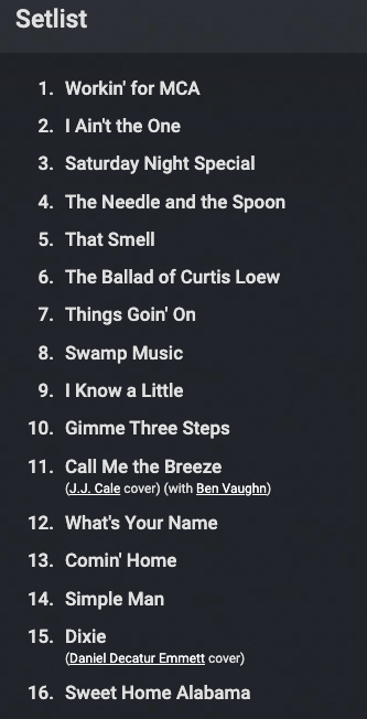 Lynyrd Skynyrd's 9/15/88 Playlist on Setlist.fm