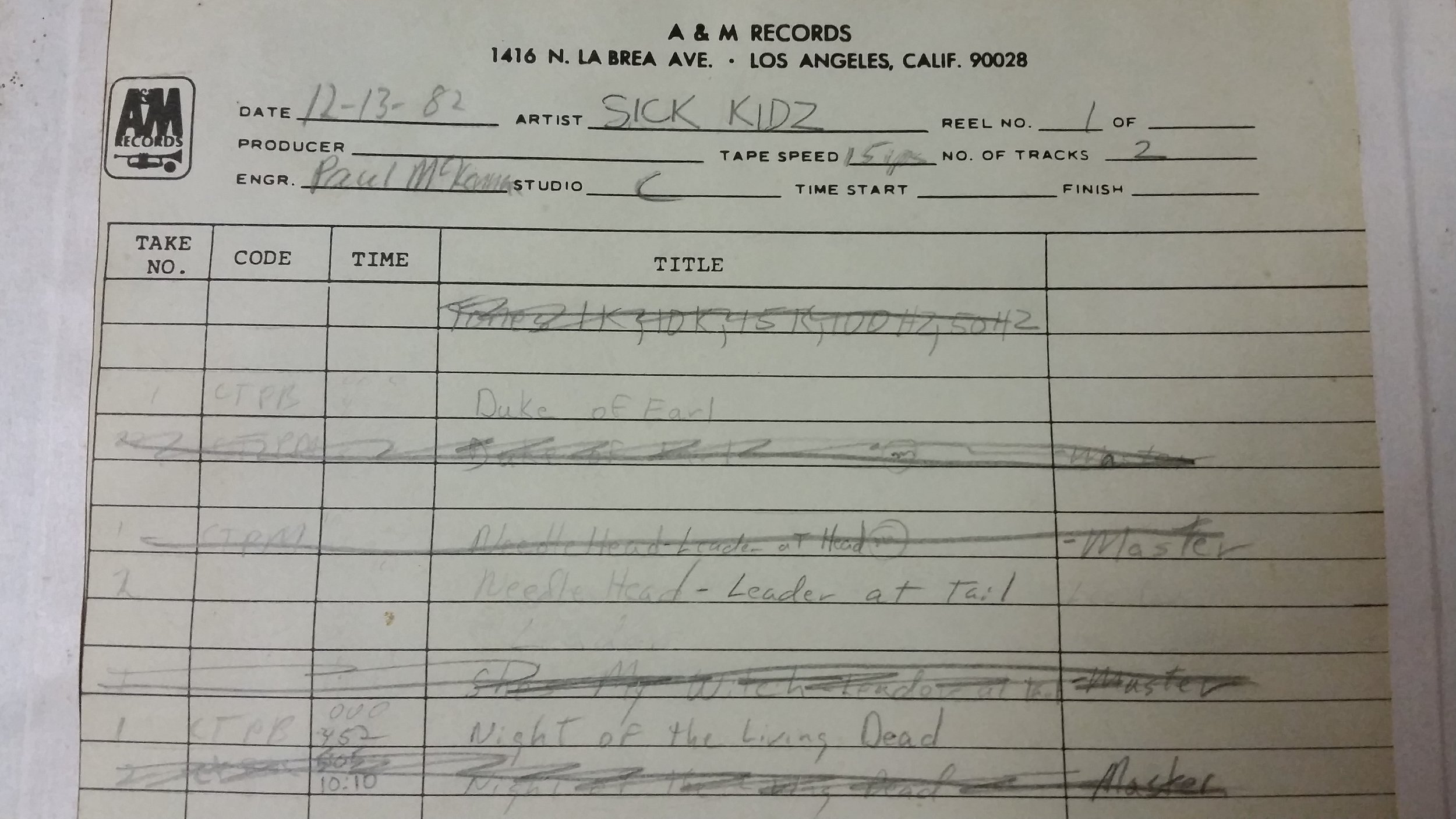 Sic Kidz A&M Records Tape Box