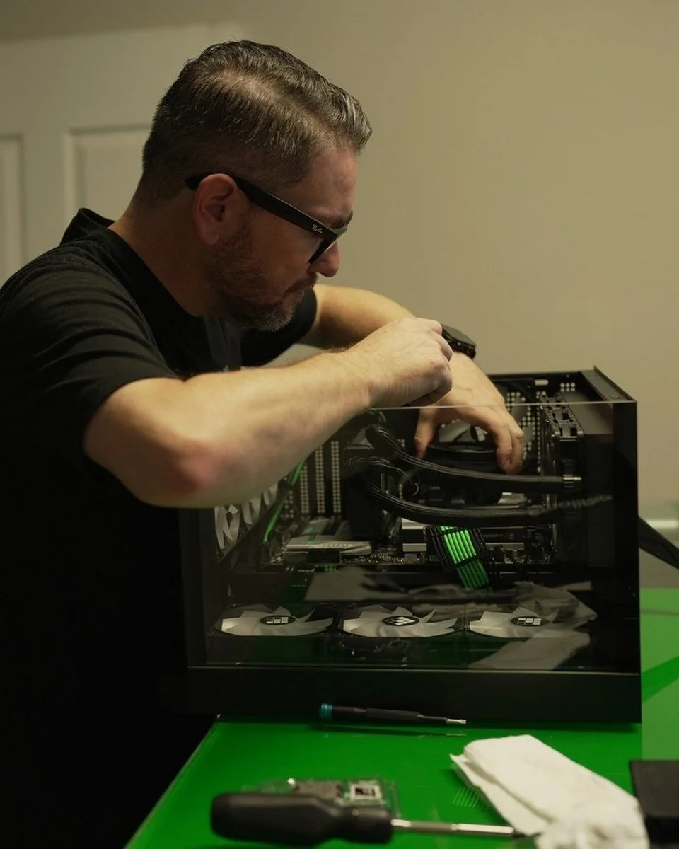 PC upgrade in progress on the DLB Precision workbench