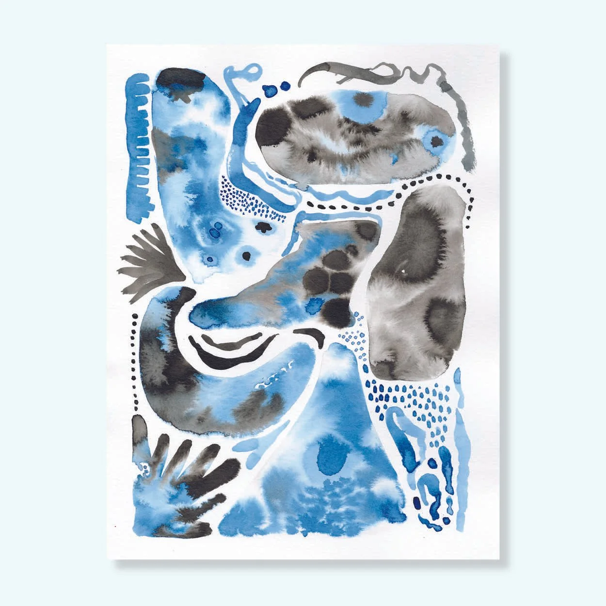 Blue Watercolor Fluid 2 Print