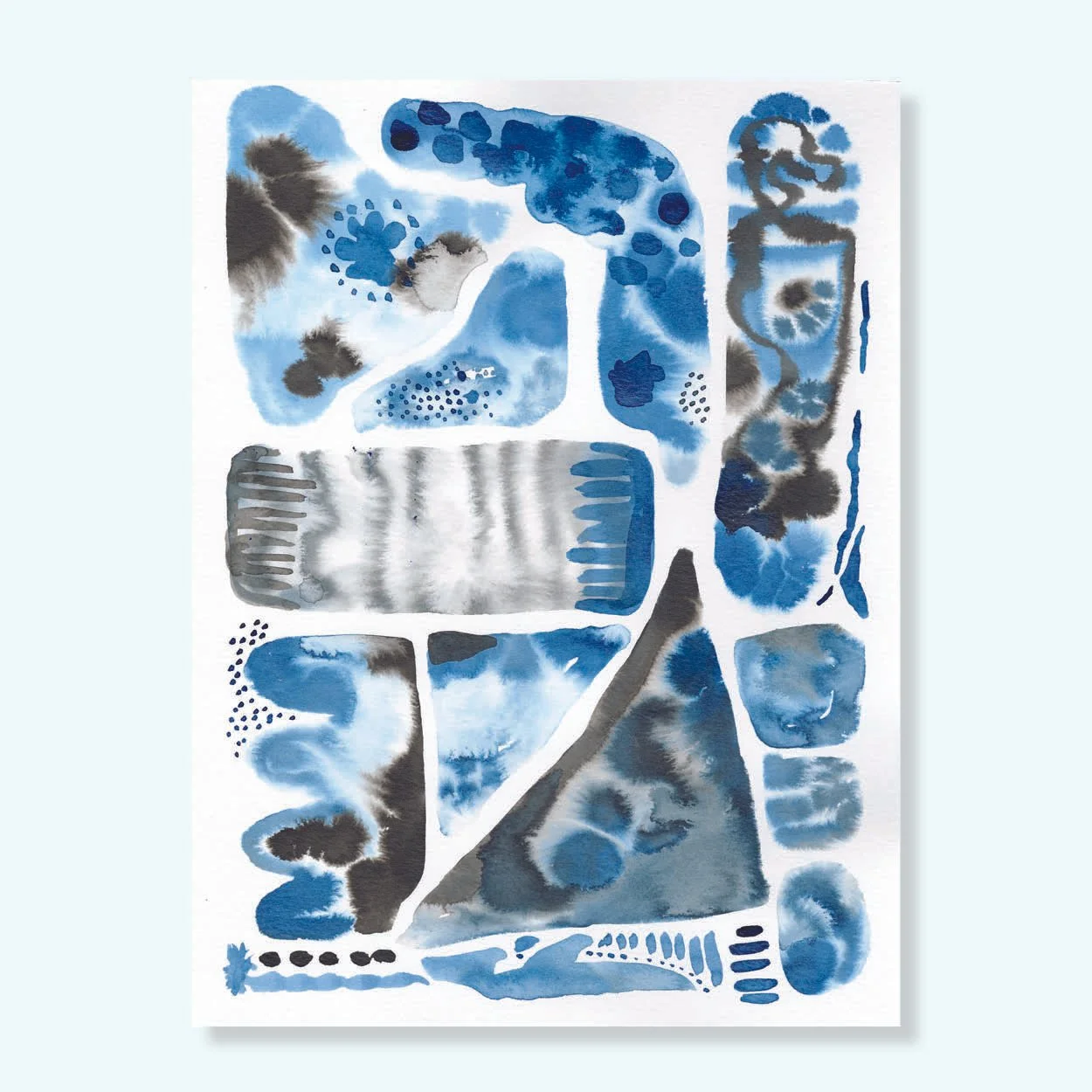 Blue Watercolor Fluid Print