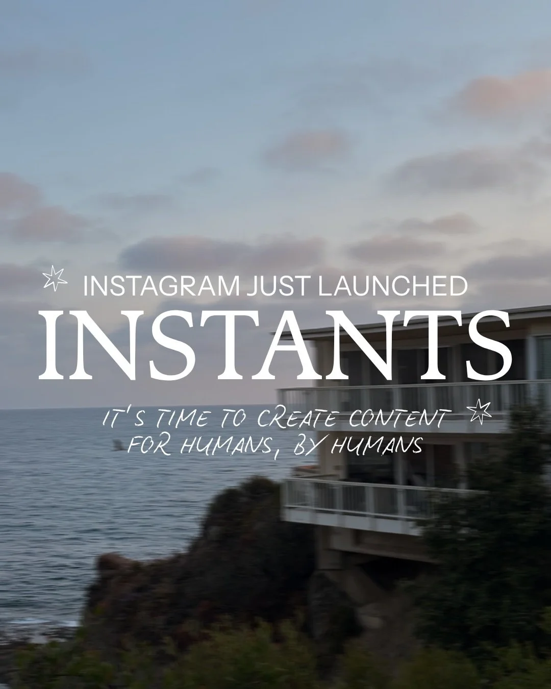 instagram launched instants &mdash; let&rsquo;s talk about it!

i&rsquo;m super curious about what this means for the future of content creation. instagram confirmed that people aren&rsquo;t sharing personal content on their grids anymore, and we&rsq