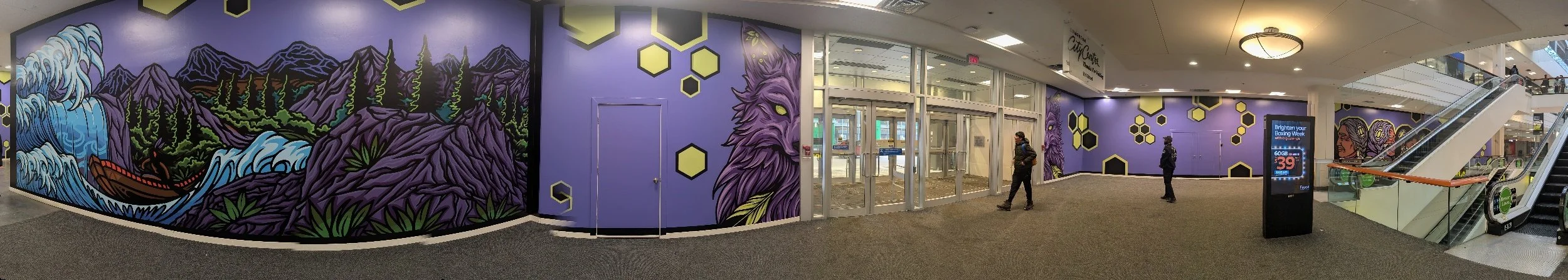 Massive hoarding project done for Edmonton City Center Mall in the west enterance