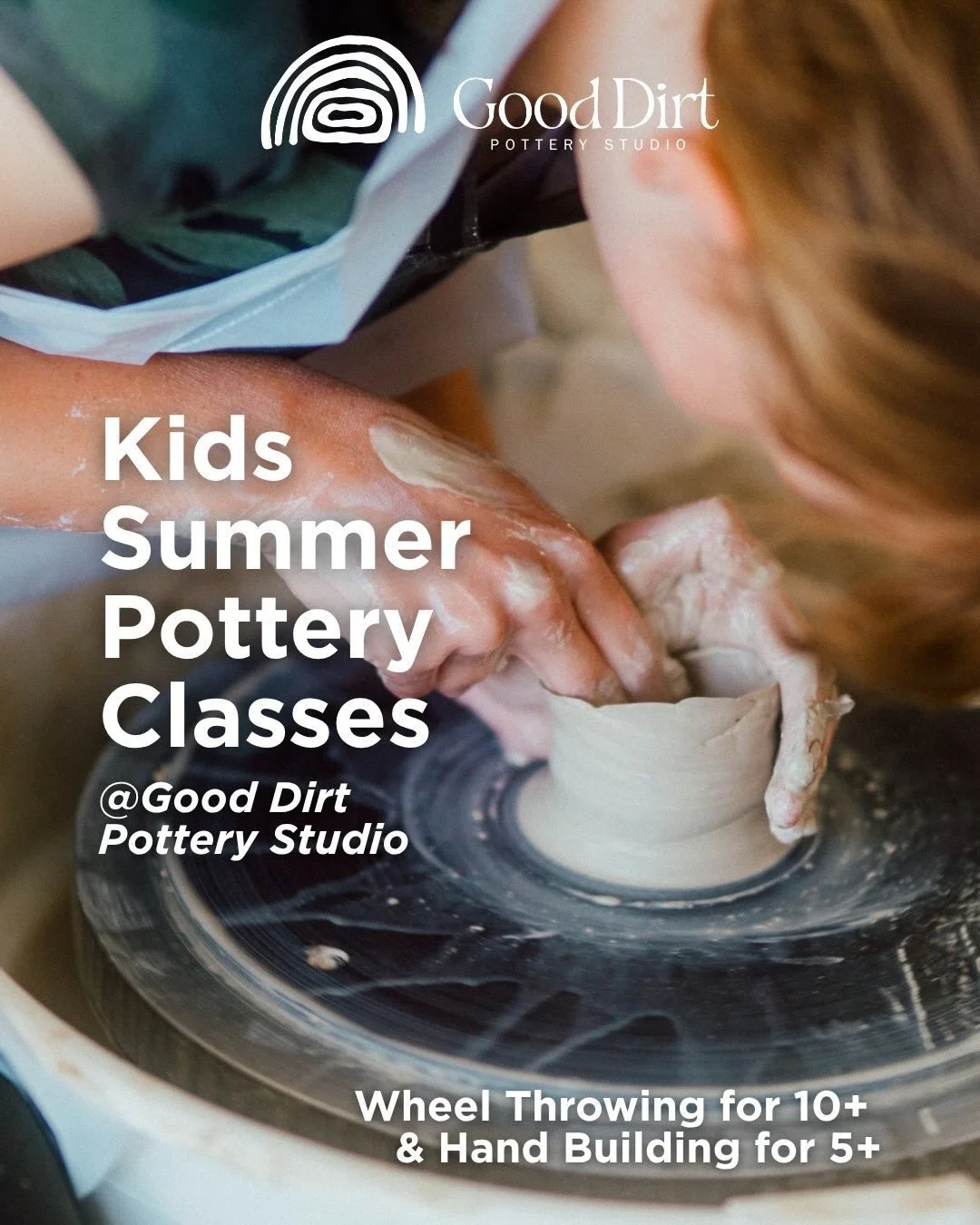 Repost from @gooddirtpottery

Kids Summer Clay Camp registration is now OPEN!! ☀️ 

Help your kiddos get creative, beat boredom out of the house, build confidence through a new skill, AND meet  friends at one of these 5-day pottery classes:

Wheel Th