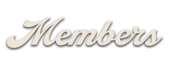 The word 'Members' written in white cursive font on a black background.