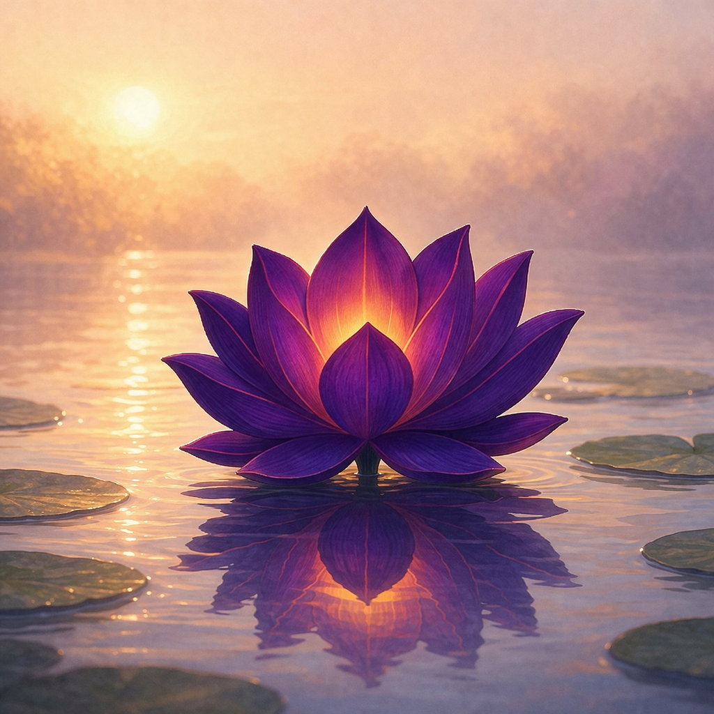 Lotus in the water at dawn