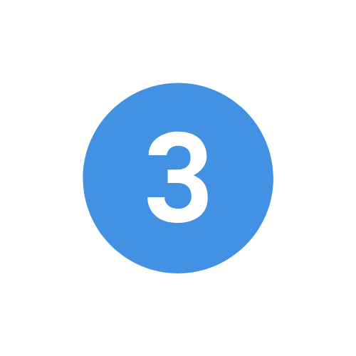 A bowling ball with the number 3 inside a blue circle on it, set against a black background.