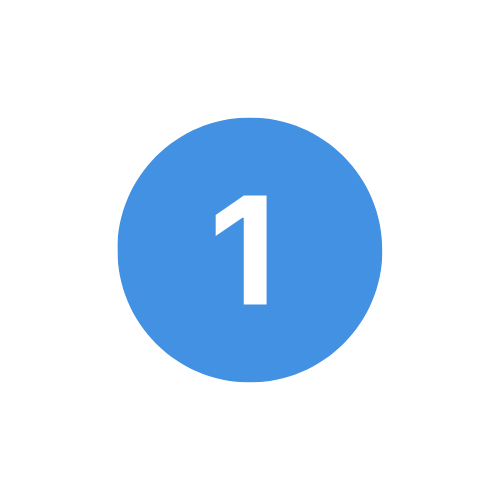Number 1 blue circular badge