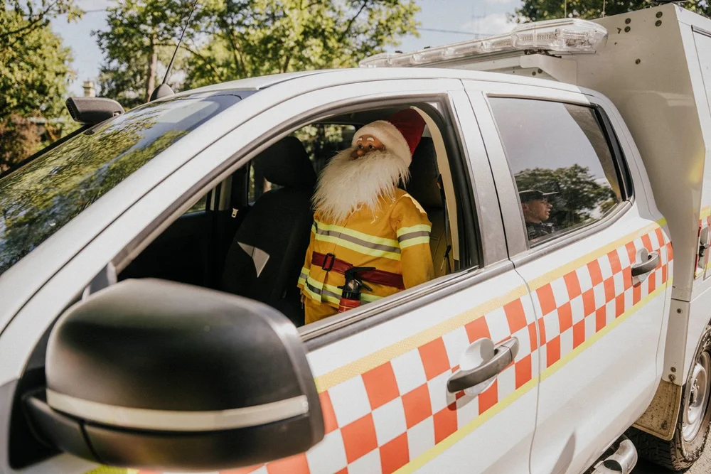 The CFA rescue truck at Christmas at Cliffy's