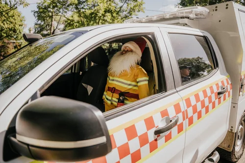The CFA rescue truck on Raglan Street