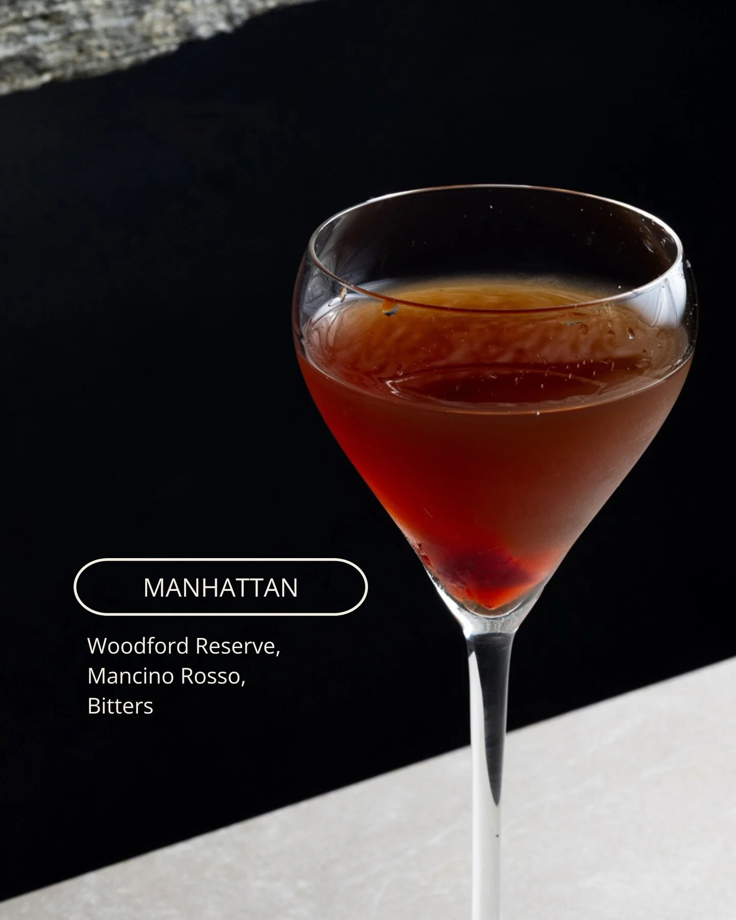 An end-of-week pour, worth slowing down for.
Meet the Manhattan &mdash; Woodford Reserve, Mancino Rosso and bitters. Rich, smooth, and quietly complex.
Ease into the evening at Rātā.