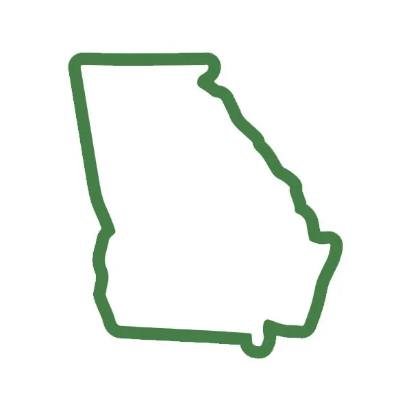 Outline map of the state of Georgia in the United States.