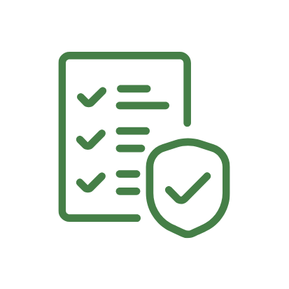 Checklist with checkmarks and a shield with a checkmark