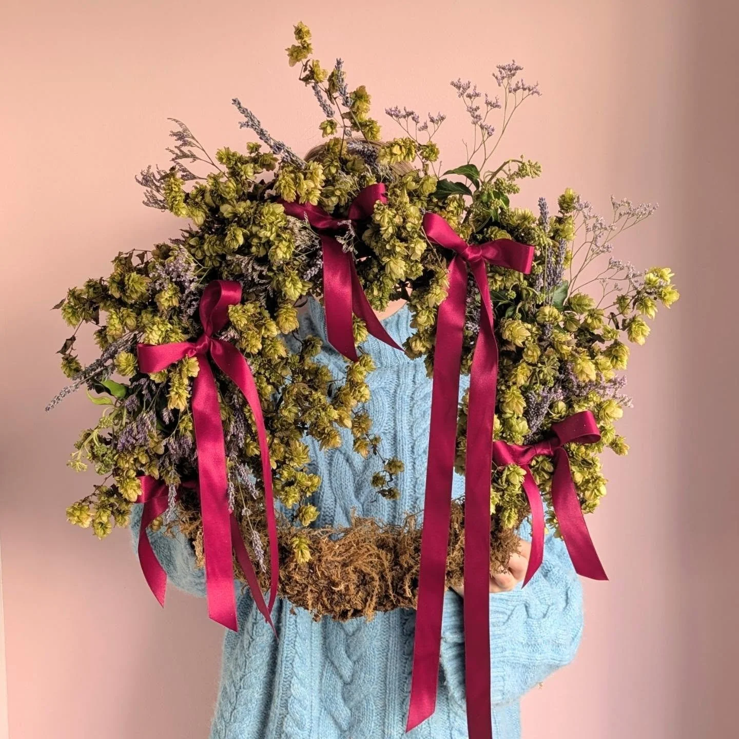 We have two new autumn wreath designs on our webshop - The Libertine (hops, lavender, limonium, ivy, and ribbon) and Bront&euml; (hops, birch, grasses, oak). Ready to go!

If you're looking for something more bespoke, say adding a few rosehips or thi