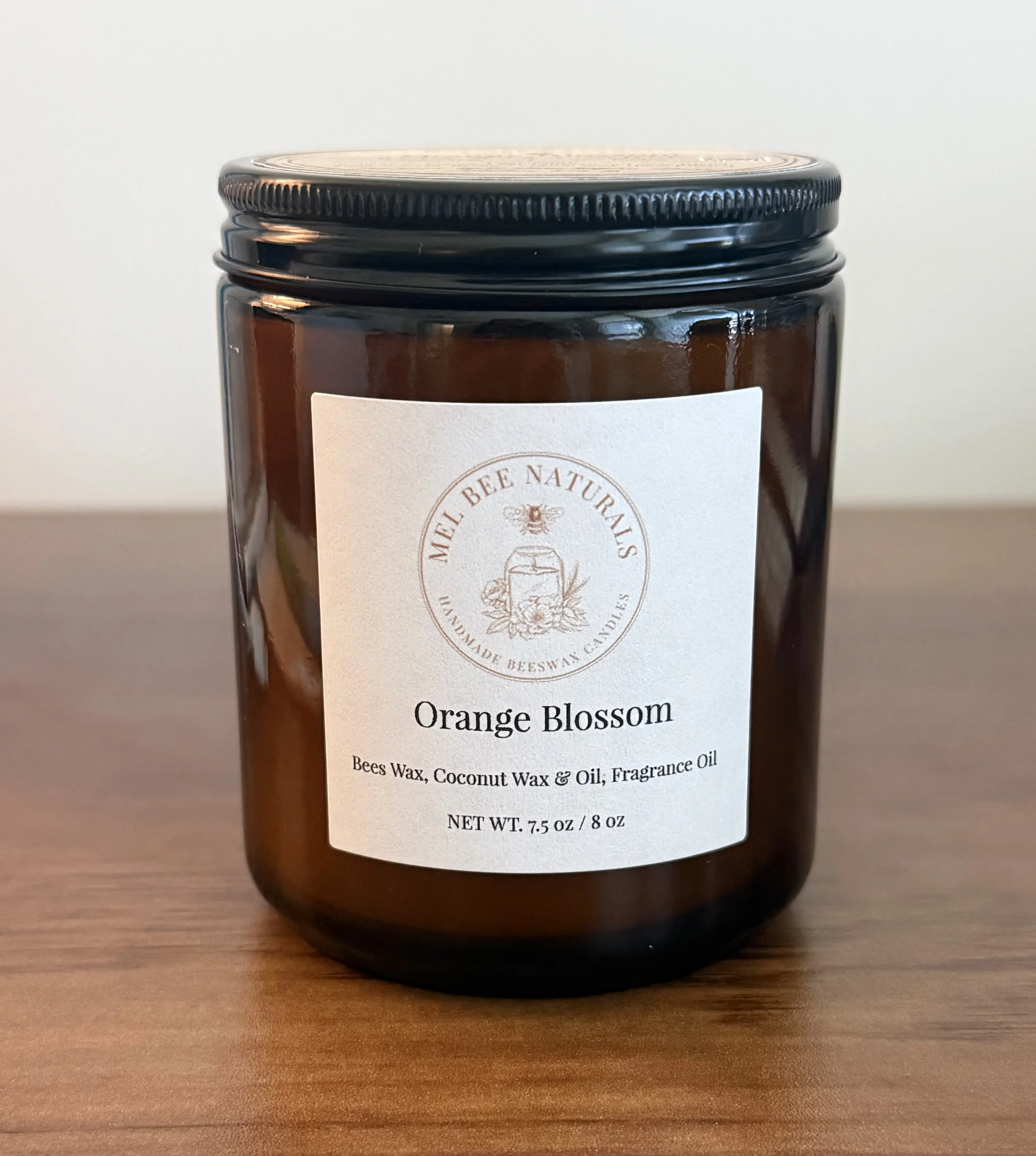 Orange Blossom Beeswax Candle