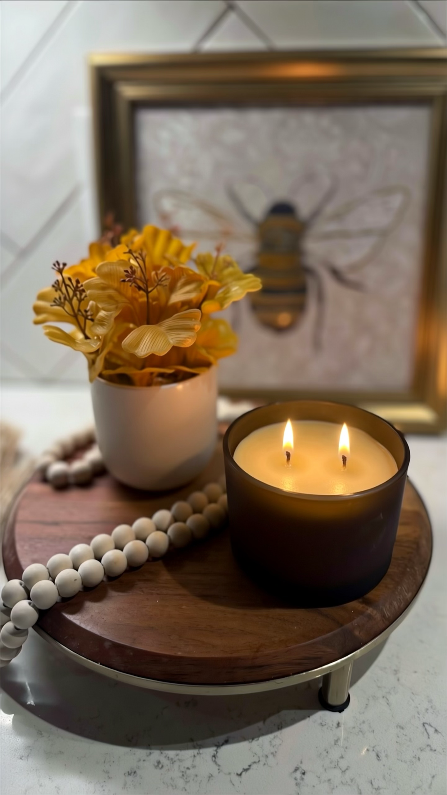 2 Wick Beeswax Candle