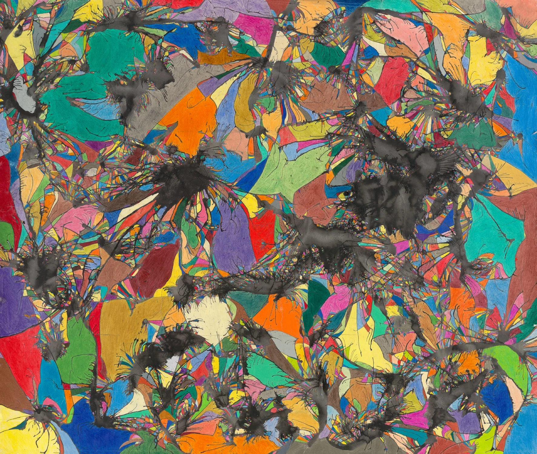 The Shapes of Wrath 
Ink and colored pencil on paper — 36 x 31 inches 
2012