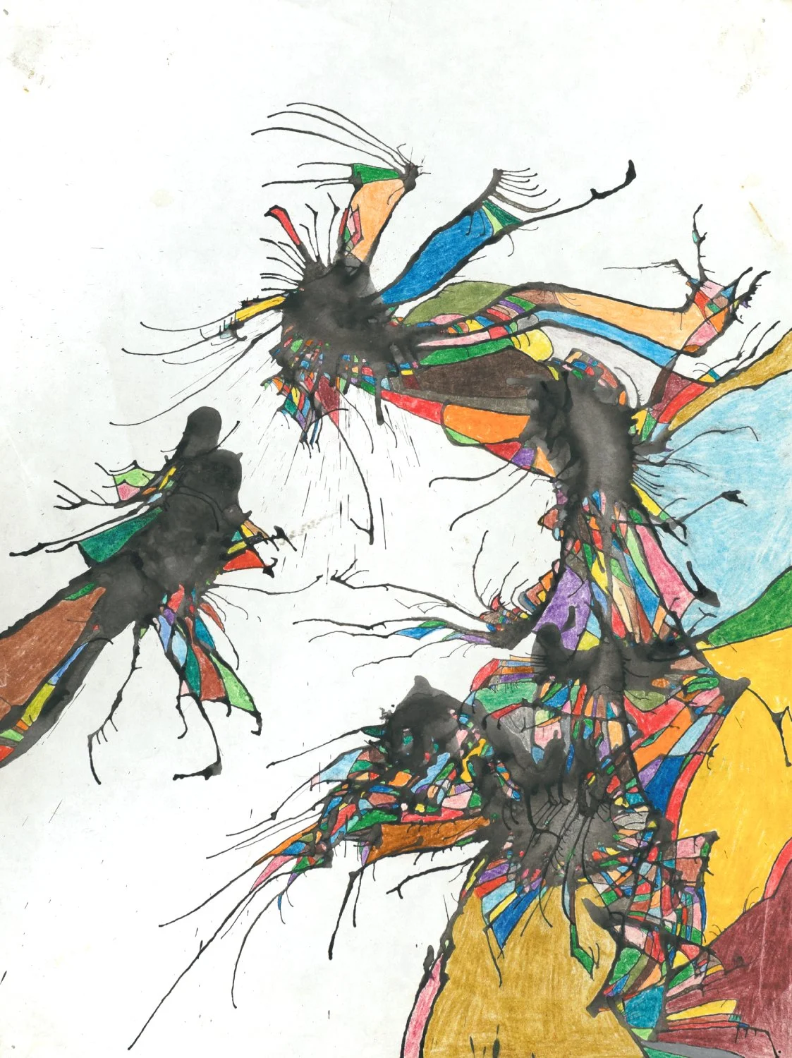 Ghosts 
Ink and colored pencil on paper — 10.5 x 14 inches 
2011