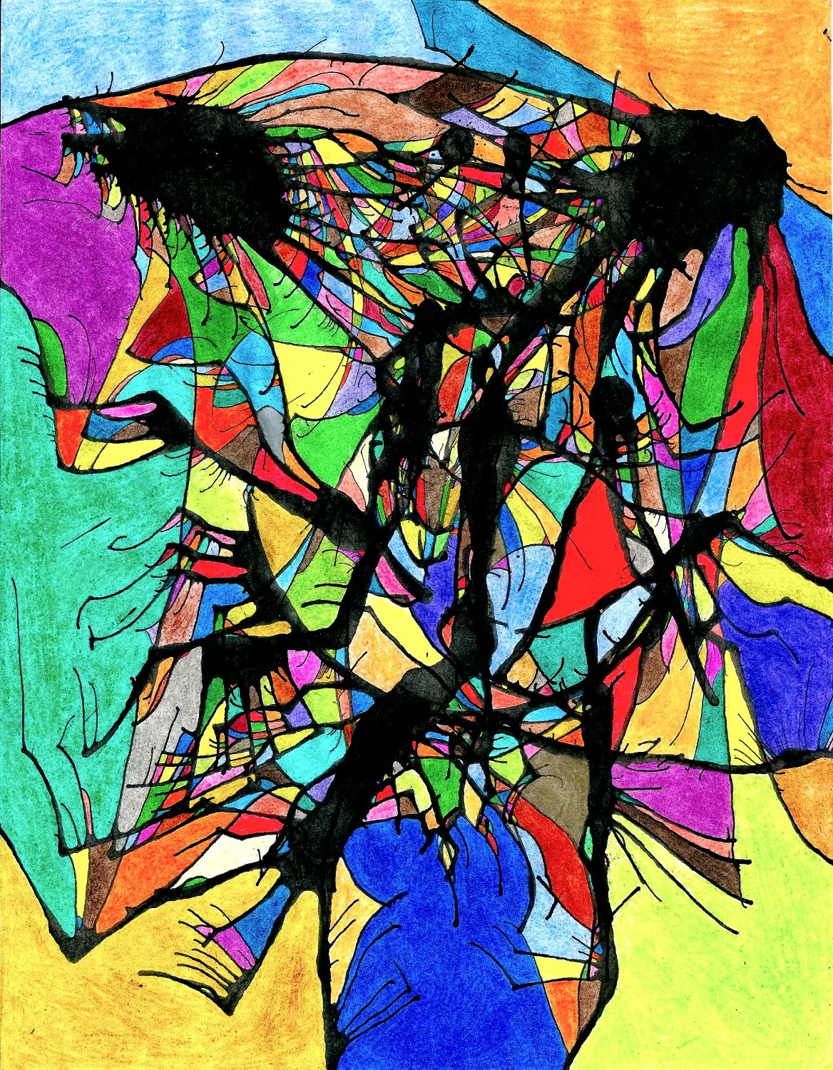 Woman in a Rocking Chair 
Ink and colored pencil on paper — 8.5 x 11 inches 
2012