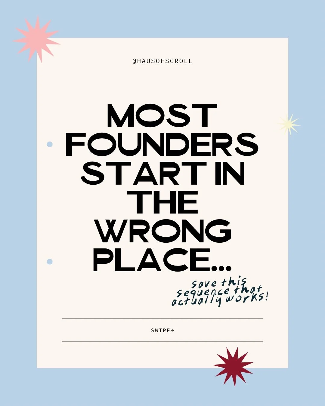 When founders come on board to work with us we quickly see that they have started running from step two 😅

They are pouring everything into content. Posting daily, batching, constantly rewriting captions and then wonder why none of it is compounding
