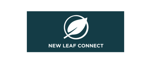 New Leaf Connect logo featuring a stylized leaf inside a circle with the company name below.
