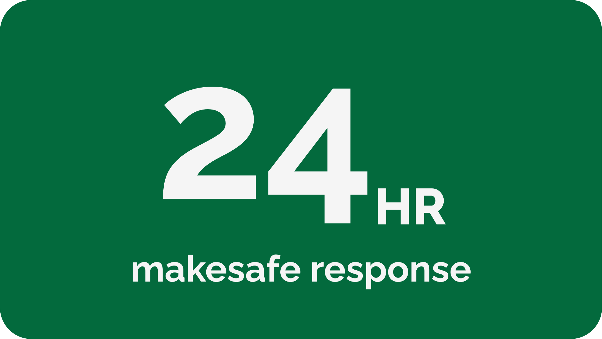 Green road sign indicating a speed limit of 24 miles per hour with the message 'makesafe response' underneath.