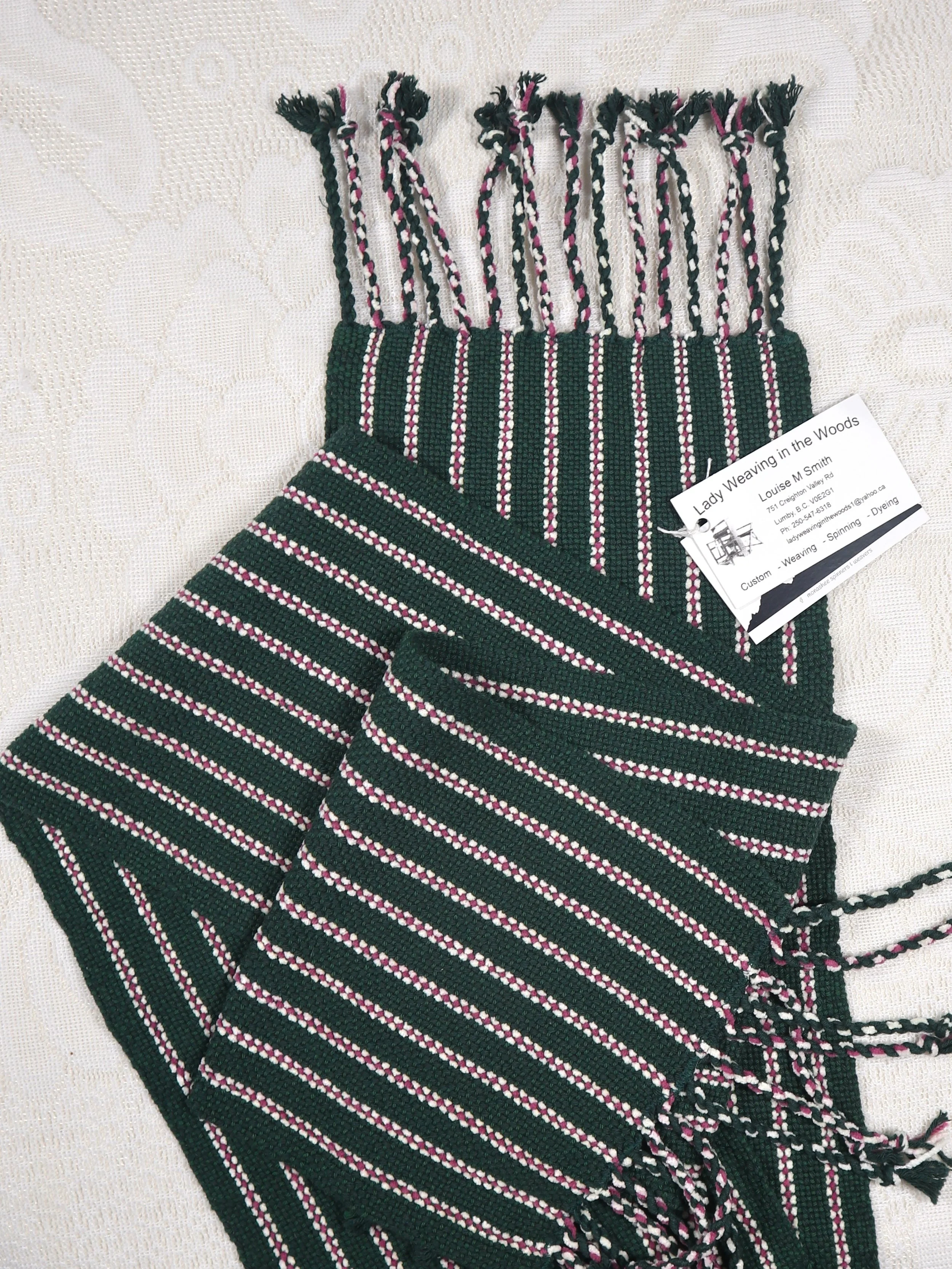 Green, White, and Pink Scarf