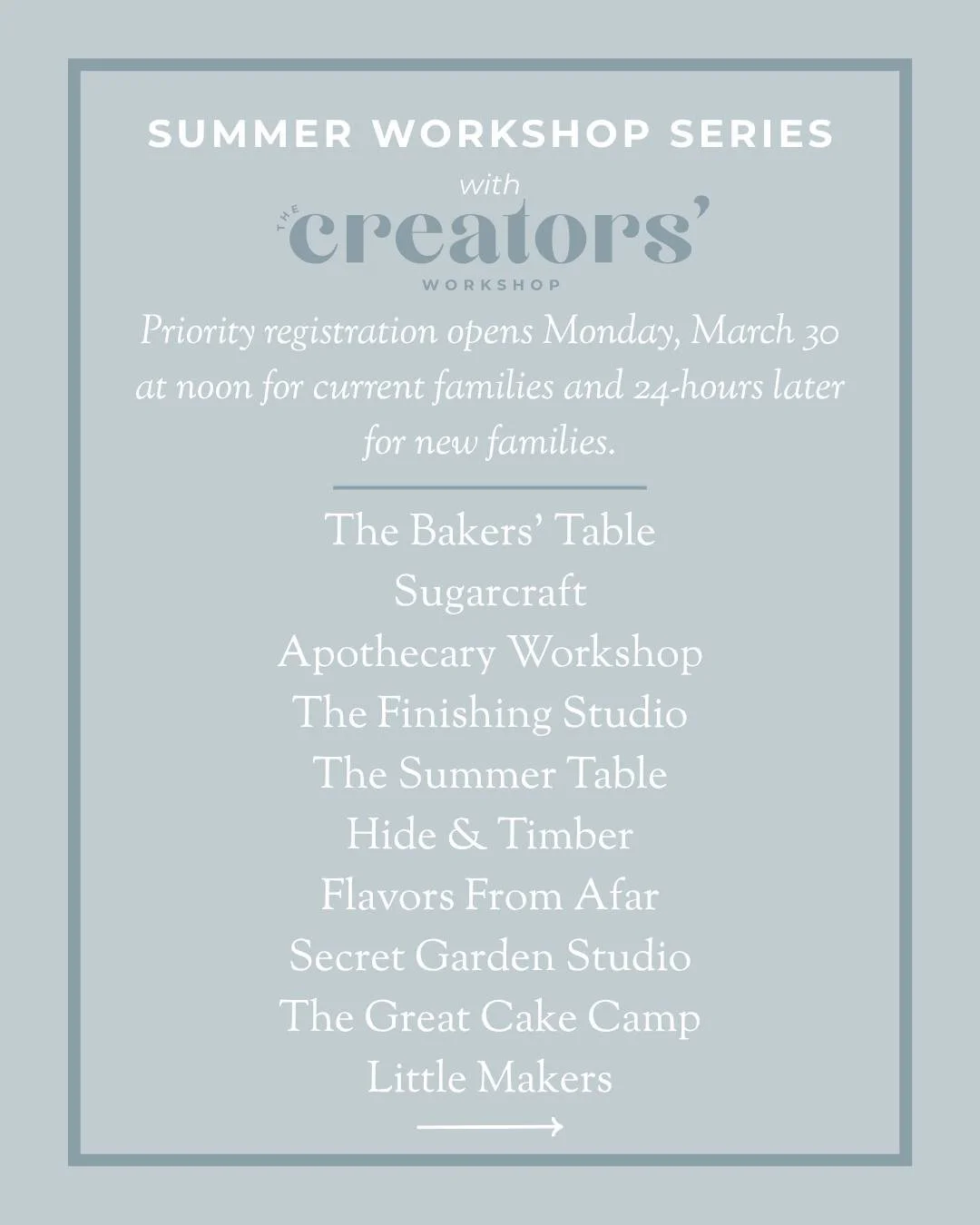 I cannot tell you how excited we are for our Summer Workshop Series...the work and detail that is going into these is incredible. Get a carpool together because this will be worth the drive.🎉

Swipe through for details and head to thecreatorsworksho