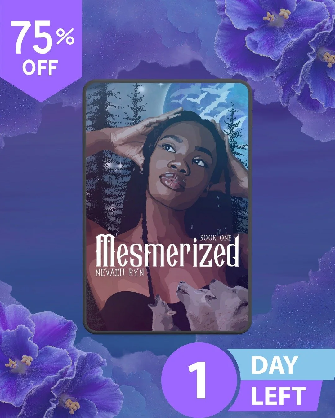 It's the final day of the New Year's Sale for Mesmerized. It's currently only 0.99 cent, so don't miss out! 

A little refresher, but Mesmerized is a Black paranormal romance with a bisexual FMC, that also features a female werewolf and male vampire 