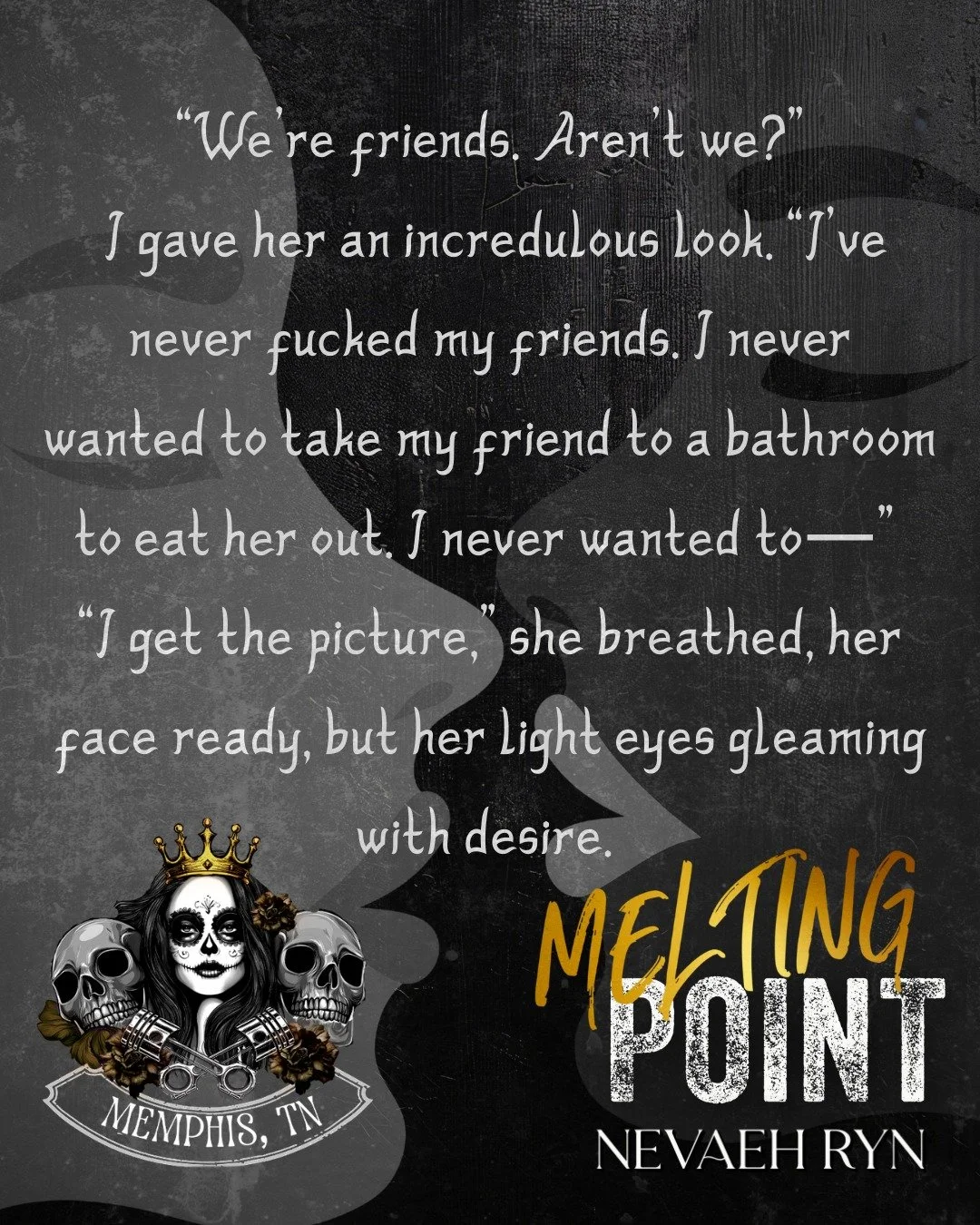 Looking for a sapphic, interracial biker romance? Then check out Melting Point! It's currently available on Kindle and enrolled in KDP, with the paperback now out! It revolves around female biker Denali and romance author Estelle as they reunite afte