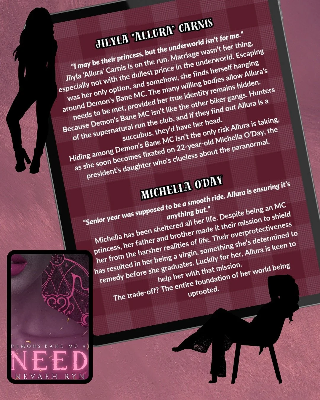 Today is Need's release day! It's the first novella in the Demon's Bane Saga, and the first installment in Michella and Allura's story. If this teaser piques your interest, check it out on Amazon, where it's available on KDP!

✨️Shout-out to @fiction