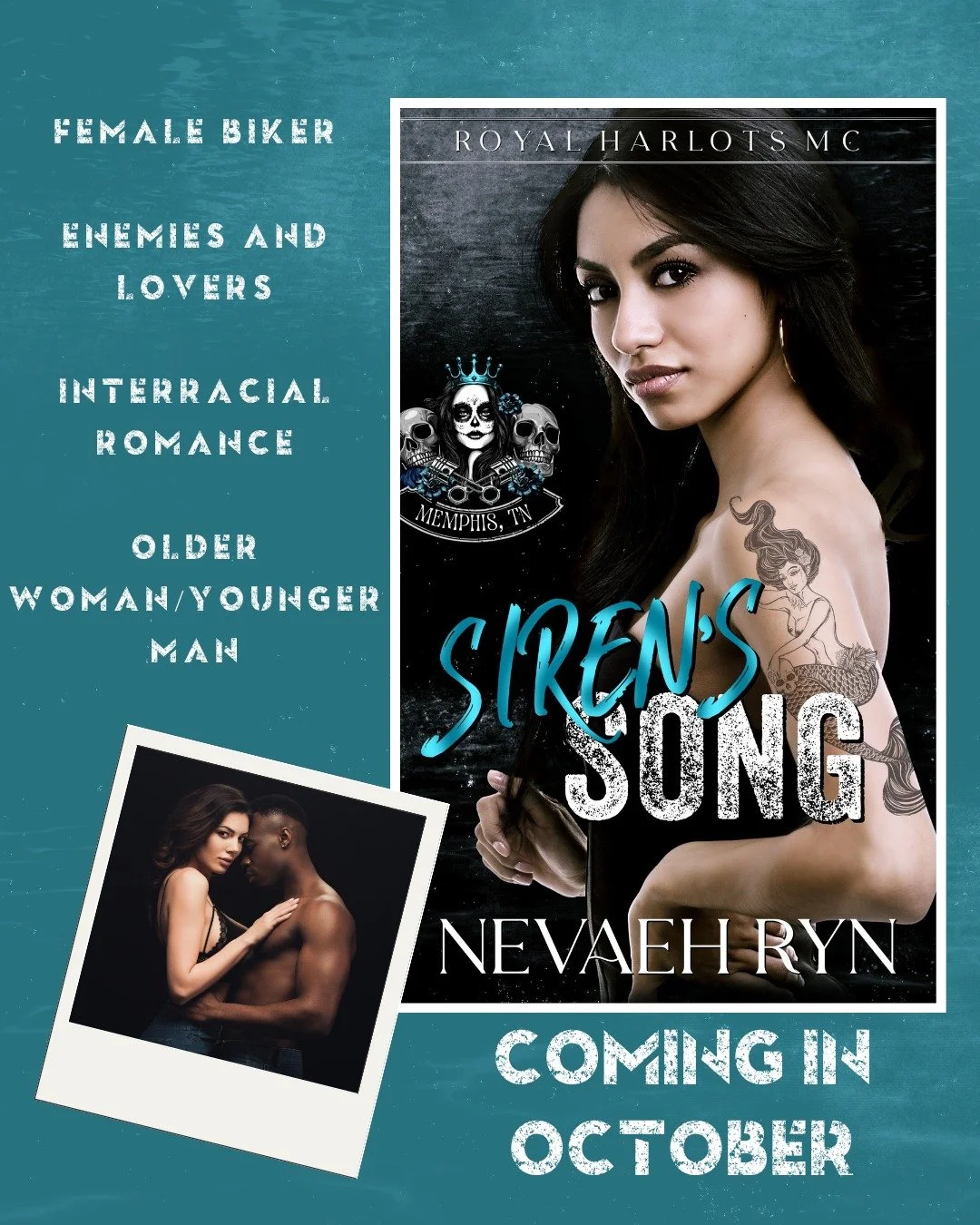 ❤️&zwj;🔥COVER REVEAL &amp; PREORDER❤️&zwj;🔥
☠️Siren&rsquo;s Song☠️

Author: Nevaeh Ryn
Series: Royal Harlots MC
Chapter: Memphis, TN Chapter
Release Date: 10/23/2026
Cover Designer: Crimson Syn

☠️PREORDER TODAY☠️
https://www.amazon.com/Sirens-Song