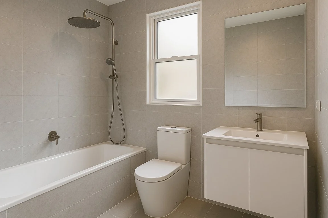 Modern bathroom fixtures in a Brisbane home designed by NexGen Projects