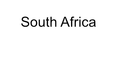 Speech bubble containing the text 'South Africa'.