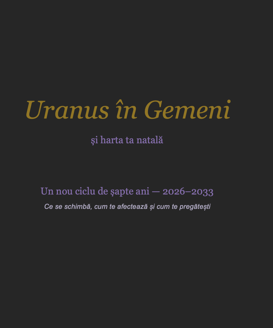 Raport personalizat: Uranus în Gemeni. Ce schimbă în harta ta între 2026-2033