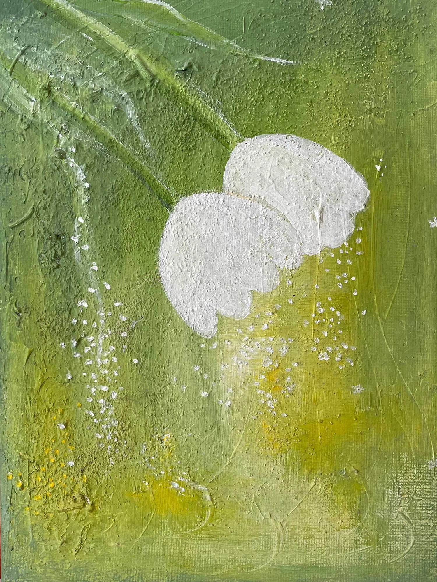 Zu Zweit geht es leichter, Acryl-Collage auf Leinwand (30 x 40 cm)