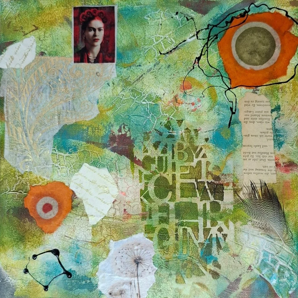 Proud, 30 x 30 cm, Acryl und Mix- Material auf Canvas