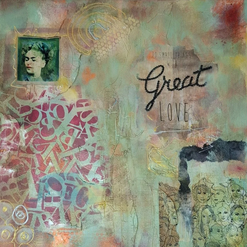 Woman Power, 40 x 40 cm, Acryl und Mix-Material auf Canvas