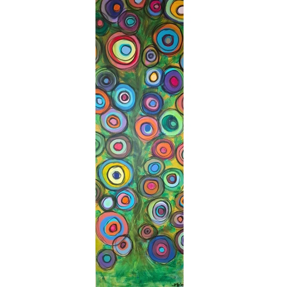 Tree of Joy, 145 x 45 cm, Acryl auf recycelter Leinwand