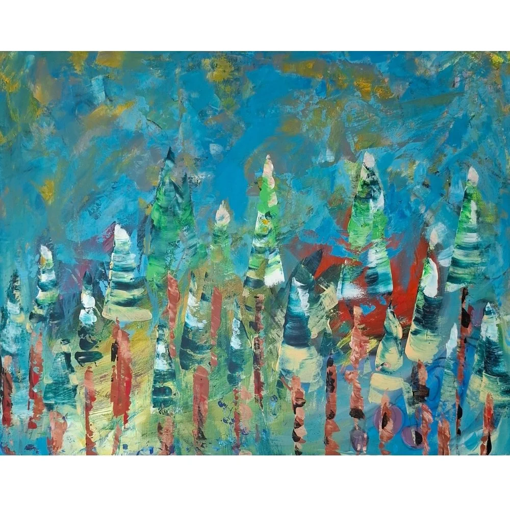 Zauberwald, 100x80 cm, Acryl auf Leinwand