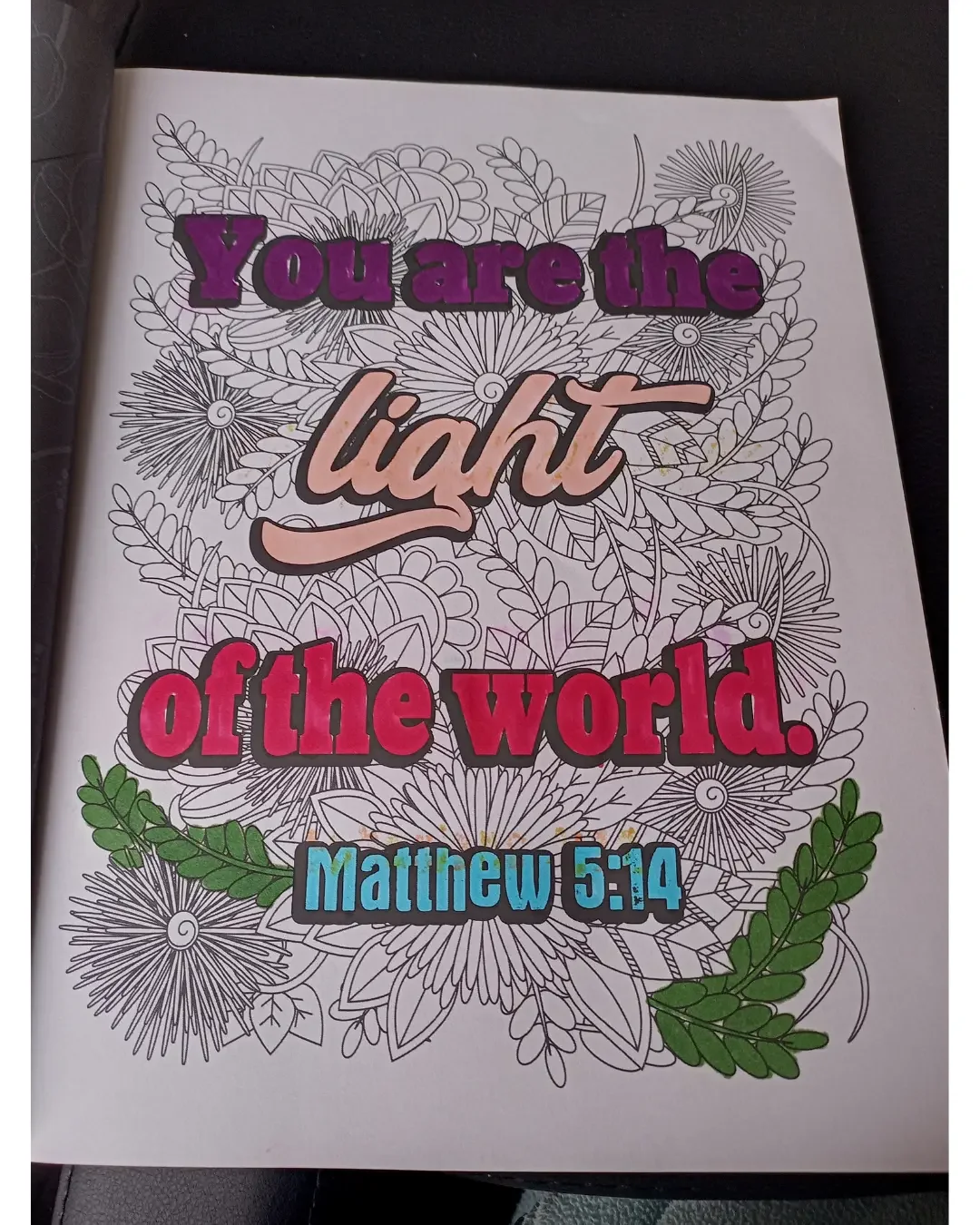 You Are the Light of the World coloured page.webp
