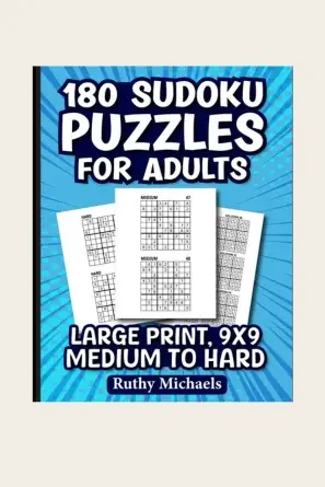 Sudoku for Adults – 180 Medium to Hard Puzzles