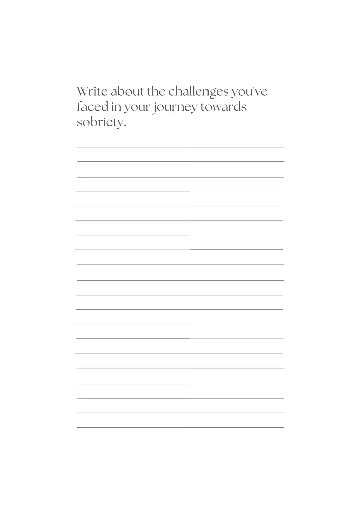 Sobriety Journal Prompts