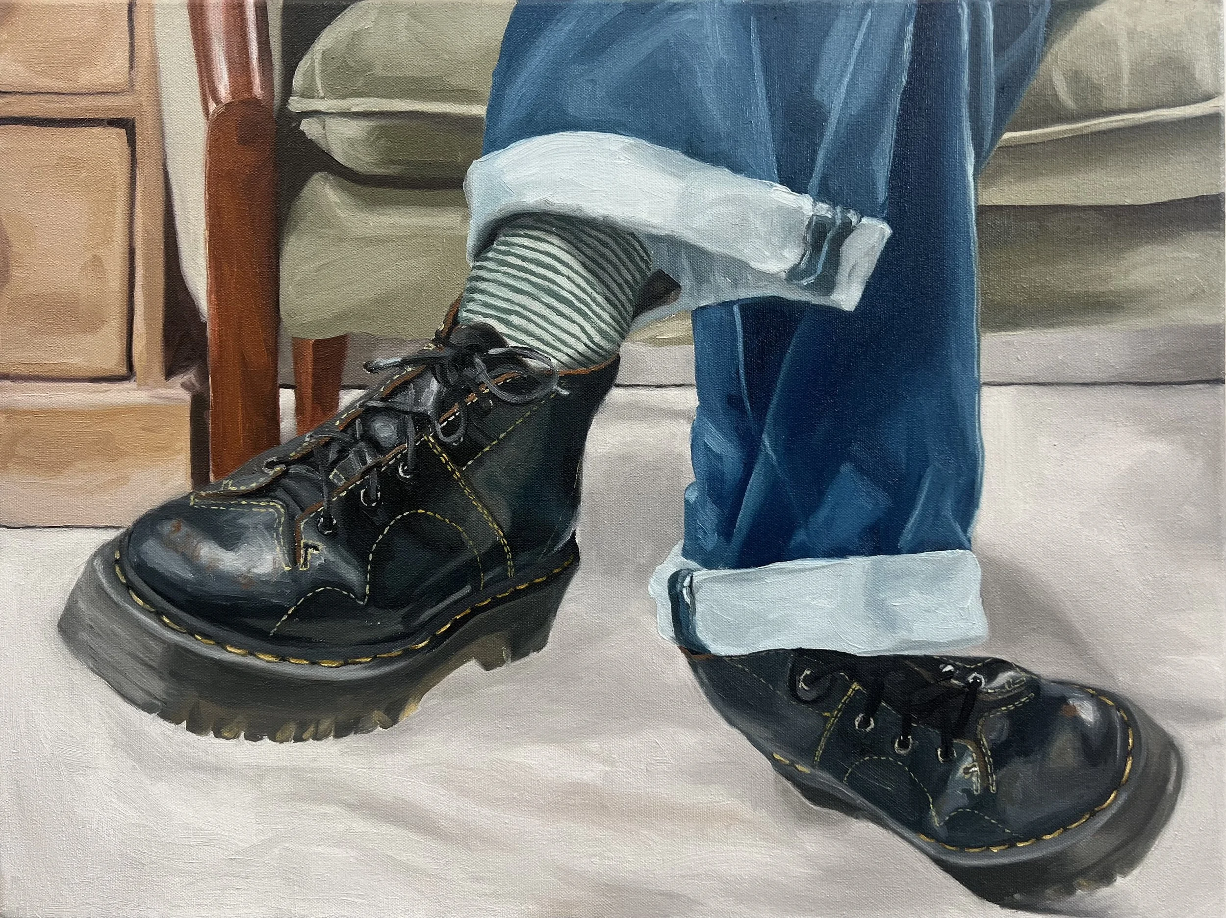 Shoes (Don't) make you tall, 40 x 50 cm, oil on canvas, 2026