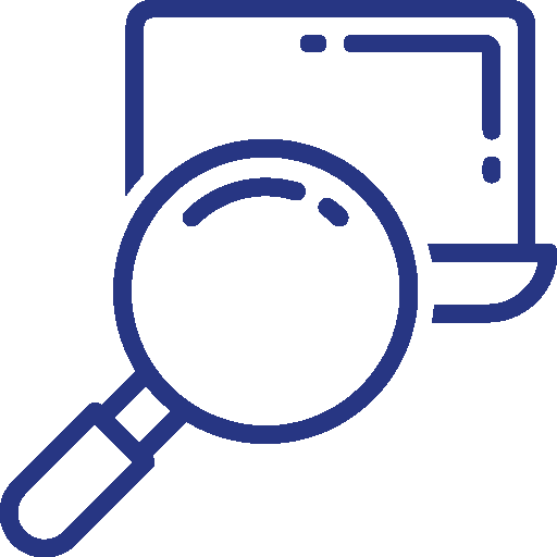 Illustrasjon av forstørrelsesglass foran en smarttelefon.