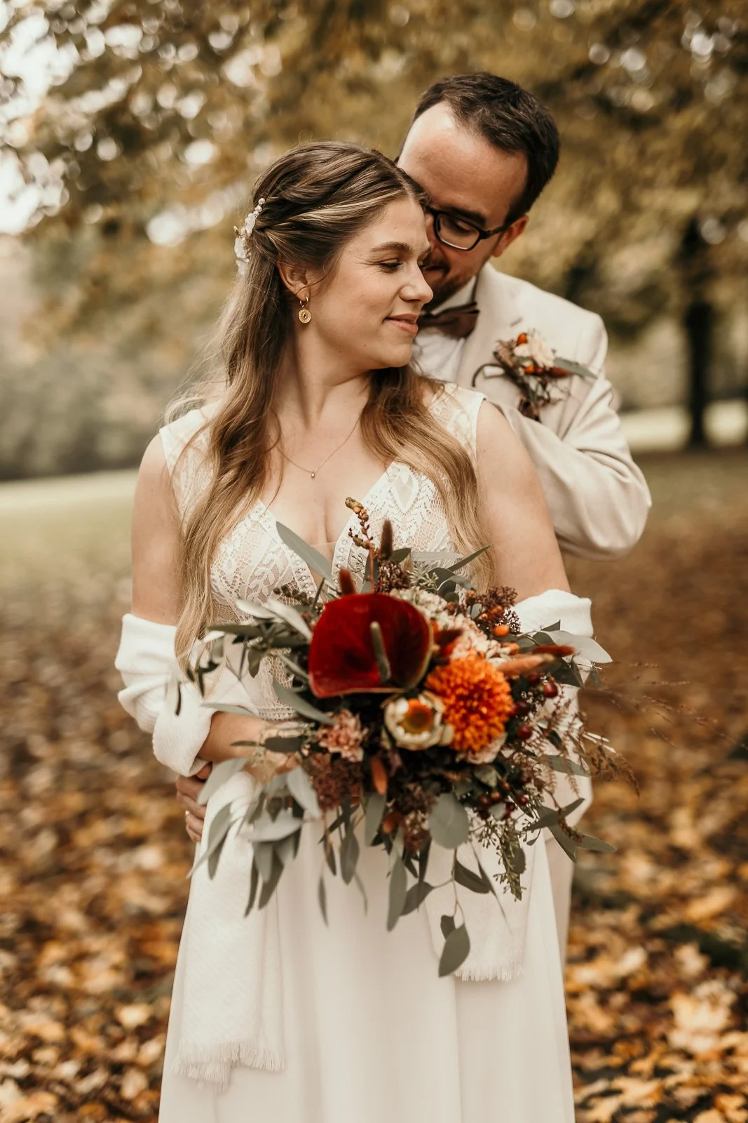 Eventhouse dortmund, braut brautschmiede, brautkleid, großer brautstrauß mit Eucalyptus