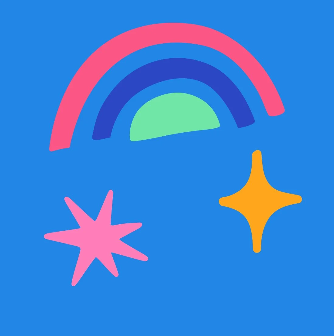 decorative shapes - rainbow and stars